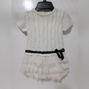 Children's Place | Infant Girls 3/6 Month Sweater Dress W/Black Satin Bow